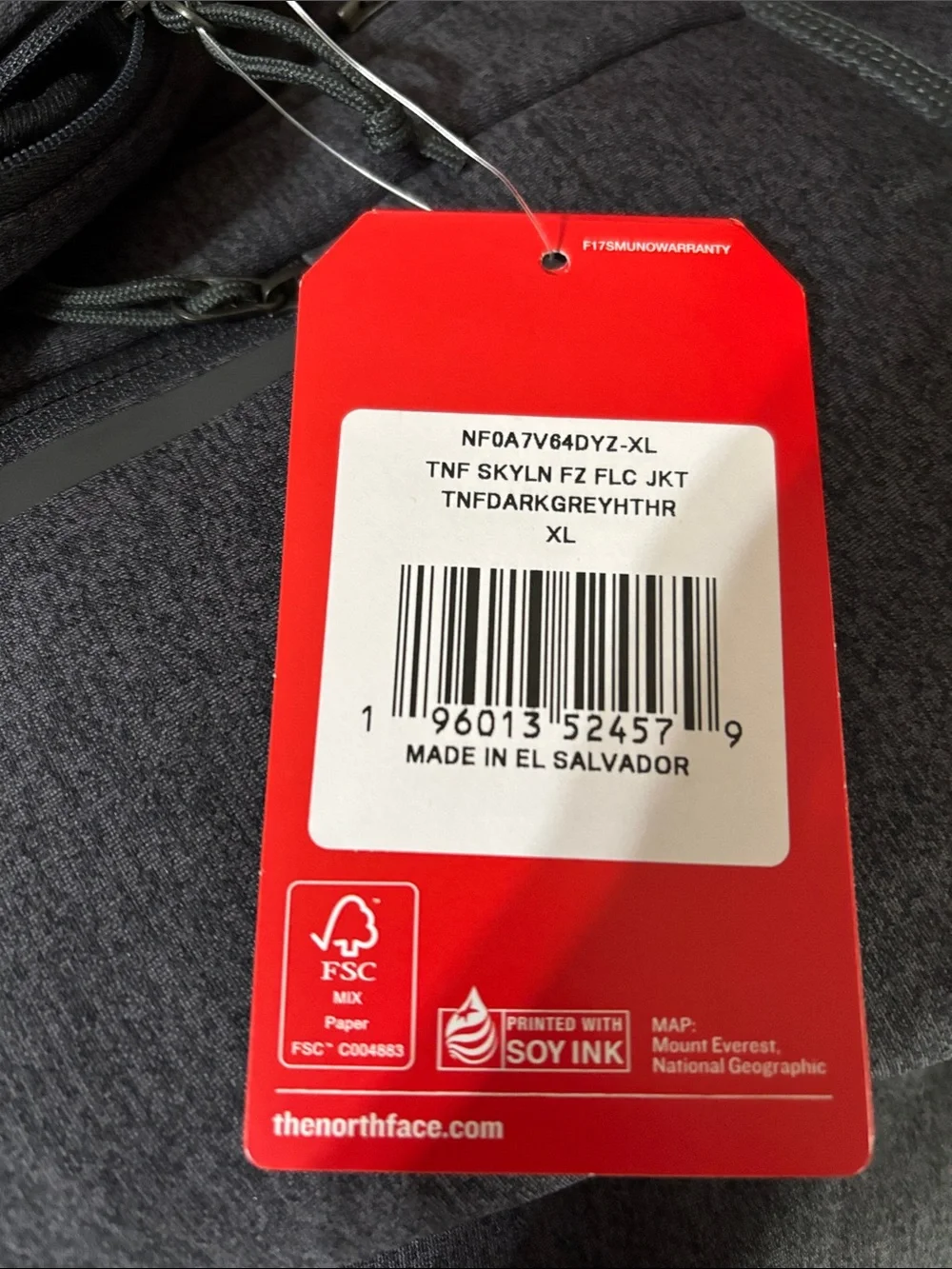 The North Face Men's Dark Gray Heather Lightweight Full-Zip Shirt Jacket
